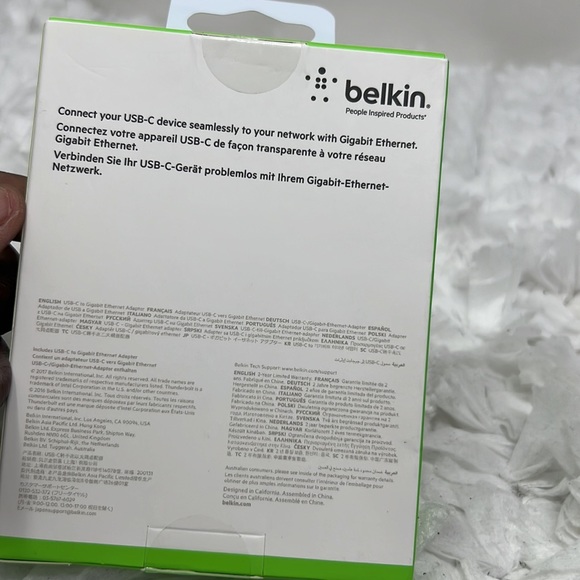 Belkin USB-C to Ethernet Adapter 14cm (5in) - Picture 3 of 6